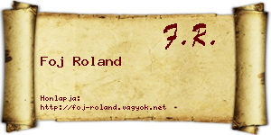 Foj Roland névjegykártya